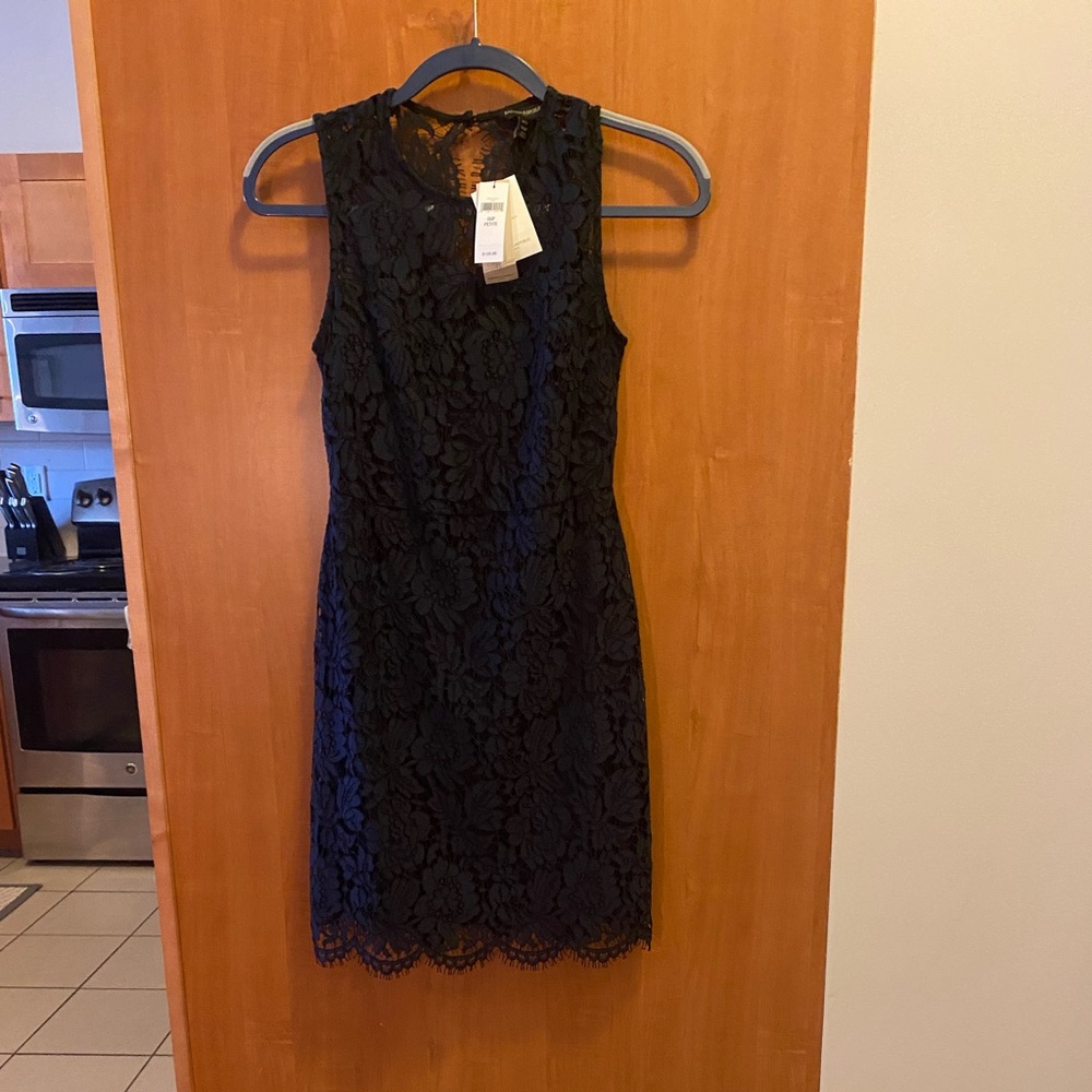 Banana republic navy lace cocktail dress
